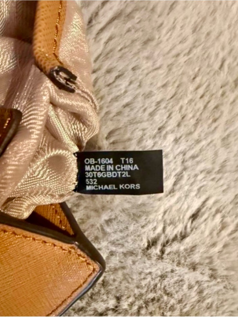 Michael Kors Cognac Leather Top-Handle Satchel with Front Lock - Picture 9 of 11
